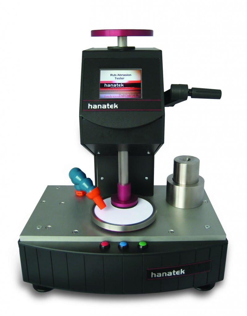Rub and Abrasion Tester BS 3110 Methods for measuring the rub resistance of print