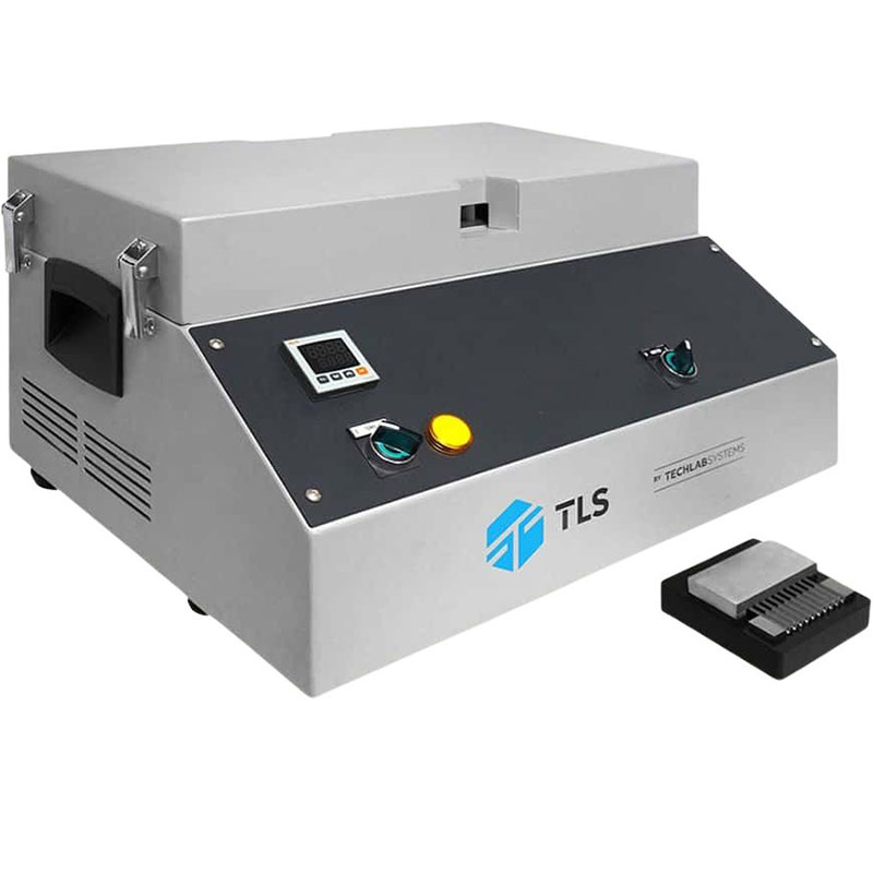 Angled view of Concora fluter machine with fluting comb accessory beside it.